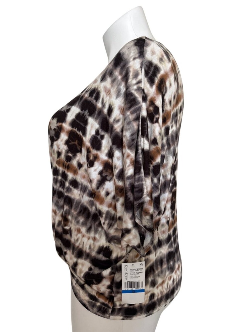 Karen Kane NWT Women's Twist-Front Tie-Dye Print Top Size XL - Picture 6 of 11